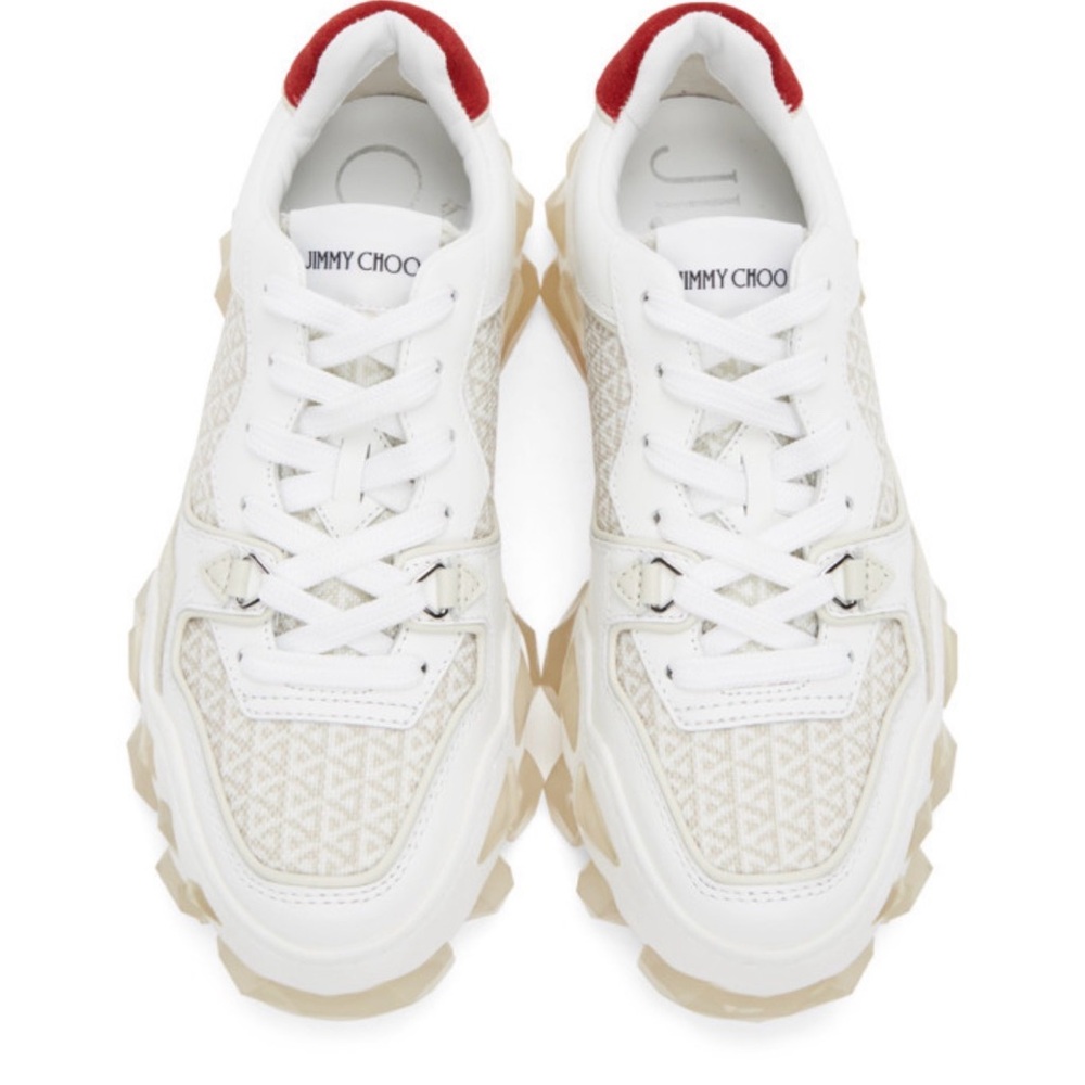 Jimmy Choo Diamond X Sneakers White and Red Chunky Sneakers